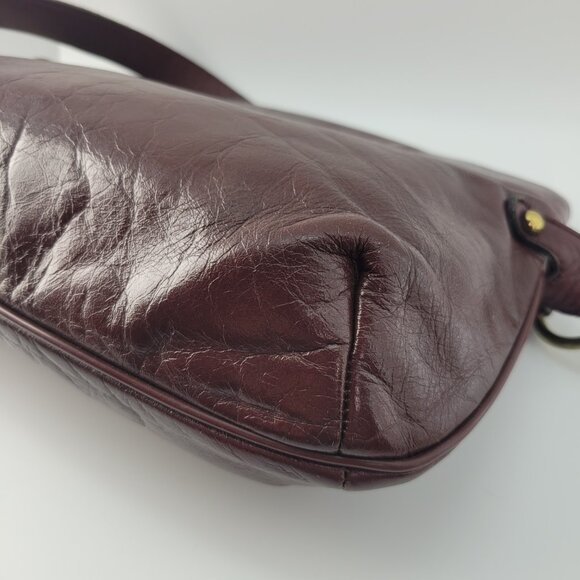 Vintage Etienne Aigner Burgundy Dark Red Leather Shoulder Bag Purse 12x8" - Picture 6 of 15